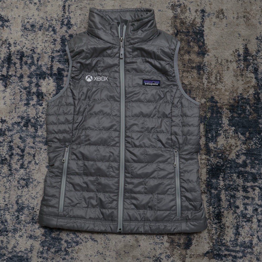 Patagonia Nano Puff Vest Women Gray Full Zip Primaloft Insulated Small Puffer